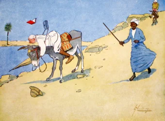 Um ponto de parada no rio Nilo, do "lado da luz do Egito", 1908